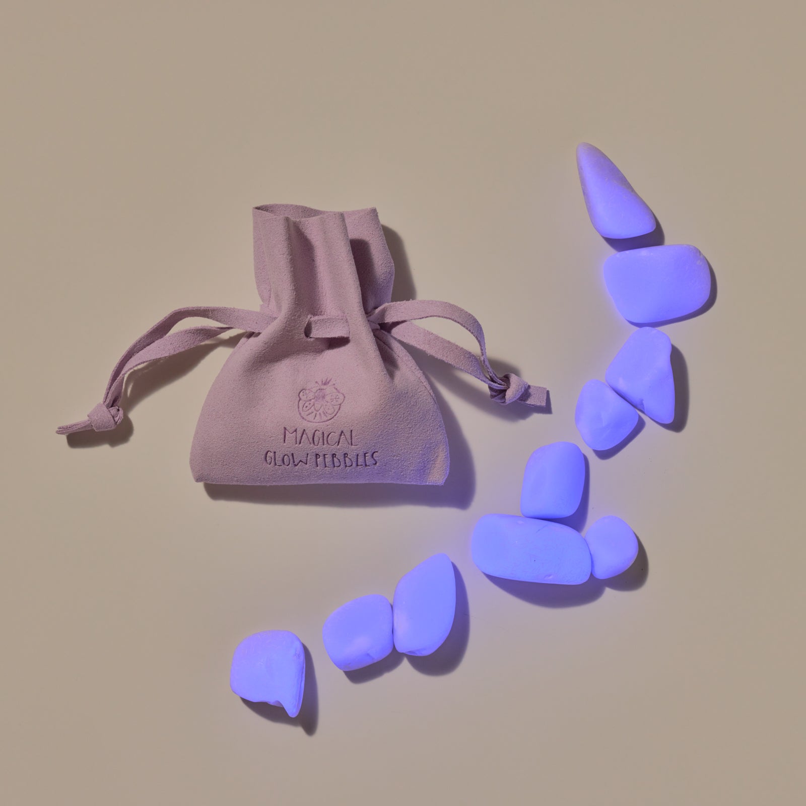 Super Bright Glow Pebbles - Purple